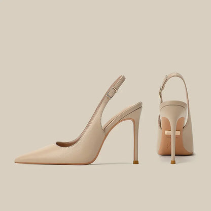New women's high-heeled shoes with slim heels and pointed back, fashionable and versatile for comfortable commuting.
