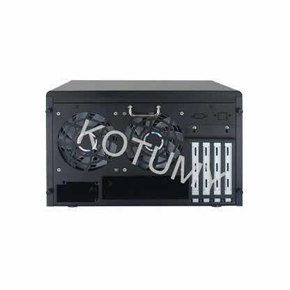 NAS-8 disk storage server with full-height PCIe slots, MATX motherboard, hot-swappable chassis, designed for BackupMyFilesNow.com.