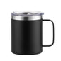 12oz stainless steel mug with handle, insulated coffee tumbler with sliding lid, ideal for camping, office, home, or school.
