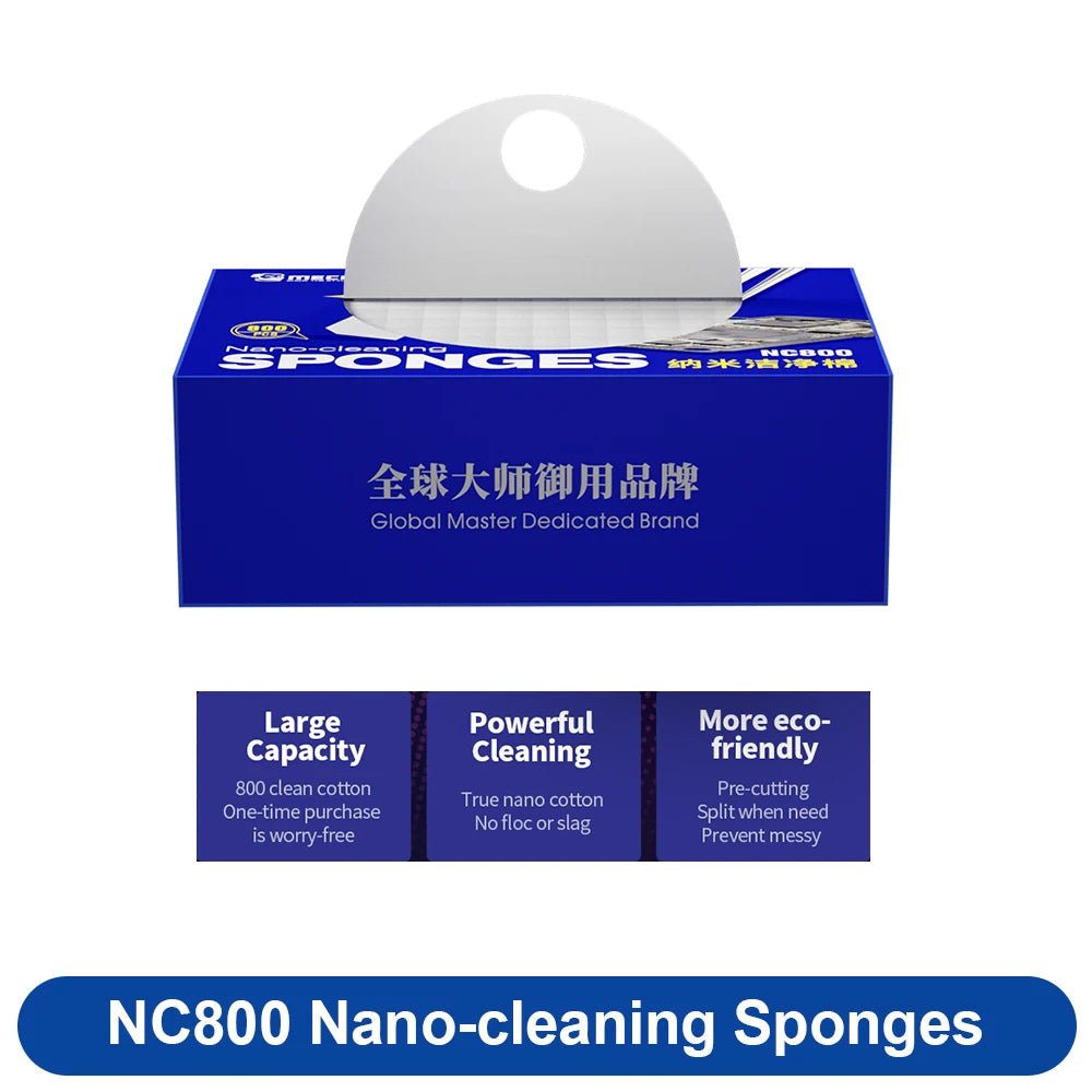 High-density cotton Nano-cleaning sponge by BACKUPMYFILESNOW.COM® for cleaning PCB, motherboard, back cover, glass, and camera surfaces.