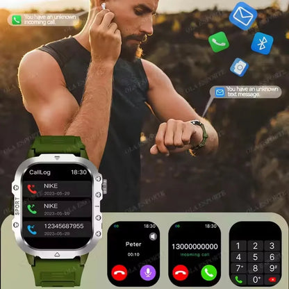 Black 2025 SmartWatch for men and women with GPS, heart rate, sleep tracking, waterproof design, compatible with iOS and Android.