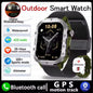Black 2025 SmartWatch for men and women with GPS, heart rate, sleep tracking, waterproof design, compatible with iOS and Android.