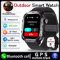 Black 2025 SmartWatch for men and women with GPS, heart rate monitor, sleep tracking, waterproof design, compatible with iOS and Android.