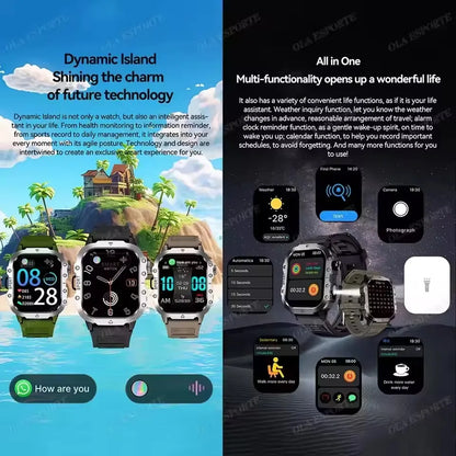 Black 2025 smart watch for men and women with GPS, heart rate monitor, sleep tracking, waterproof design, compatible with iOS and Android