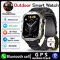 Black 2025 SmartWatch for men and women with GPS, heart rate monitor, sleep tracking, waterproof design, compatible with iOS and Android.