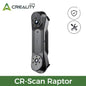 Creality CR-Scan Raptor 3D scanner with blue laser and NIR, showcasing the device's compact design for high-precision 0.02mm scans.