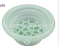 Green collapsible silicone ice basin from BackupMyFilesNow.com, 27x26x3.5cm, with flexible, foldable design for ice storage.
