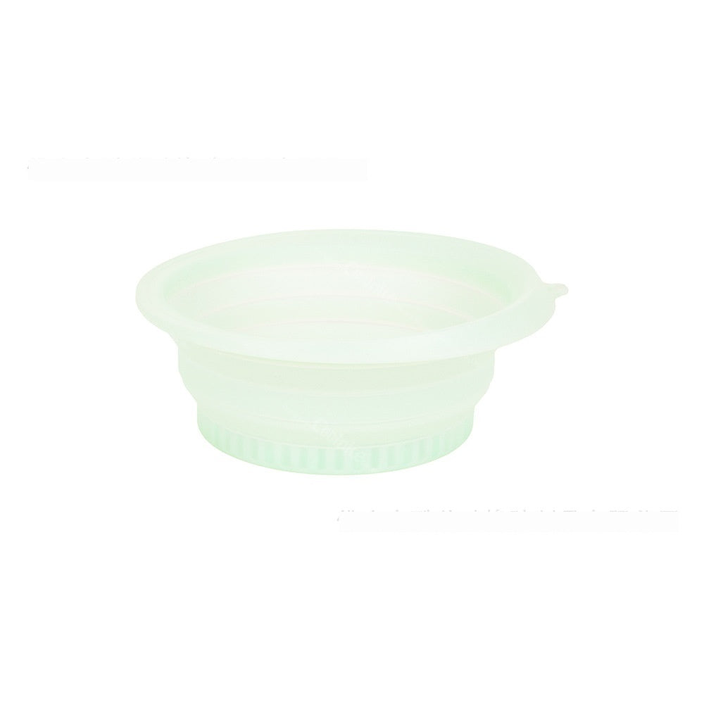 Green collapsible silicone ice basin by BackupMyFilesNow.com, 27x26x3.5cm, ideal for cooling or storage.