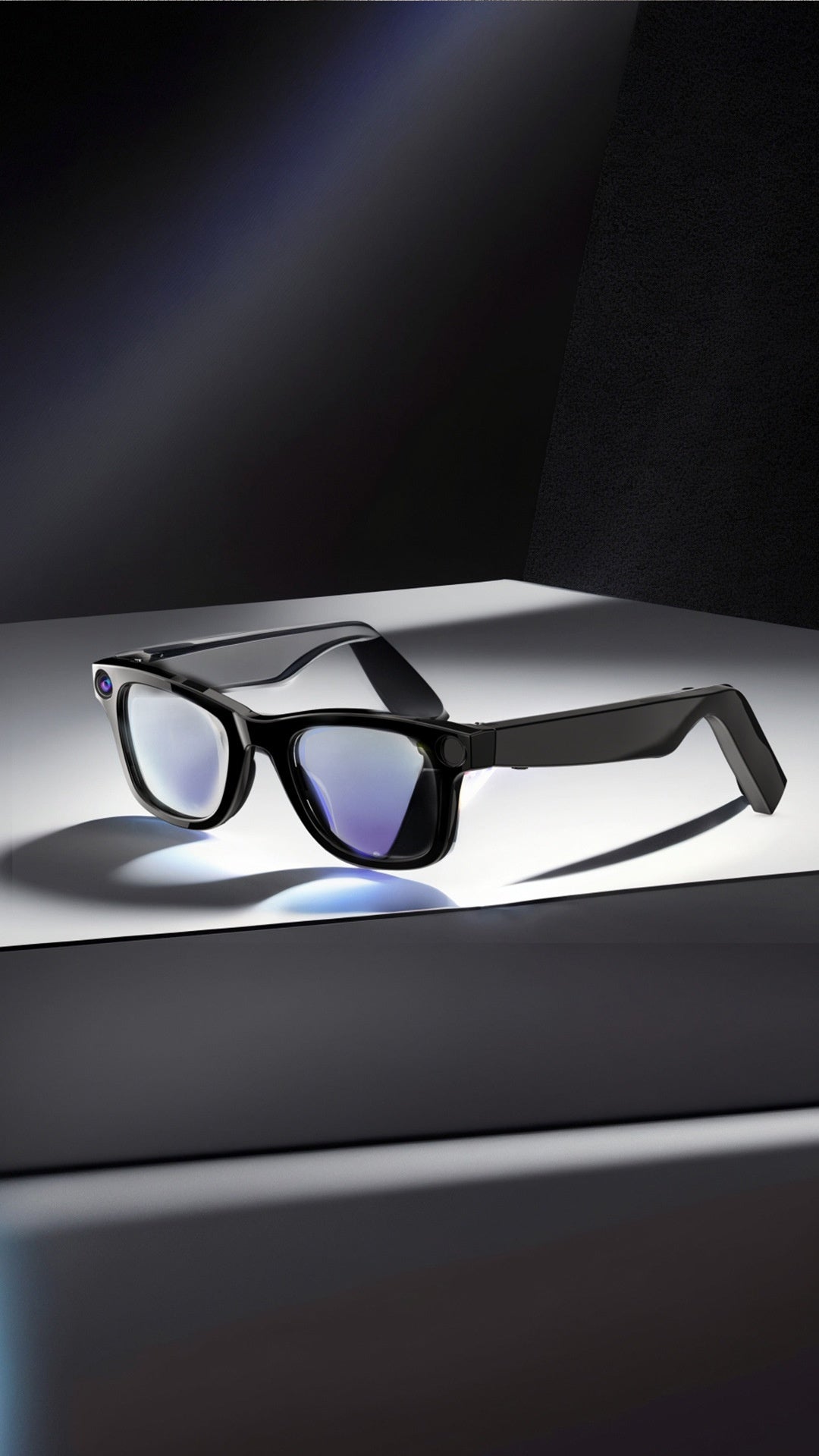 AI Camera Smart Glasses by BackupMyFilesNow.com featuring sleek sunglasses with built-in AI camera and recording capabilities.