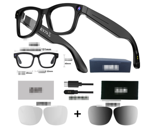 AI Camera Smart Glasses from BackupMyFilesNow.com featuring sleek sunglasses with built-in AI camera and smart technology.