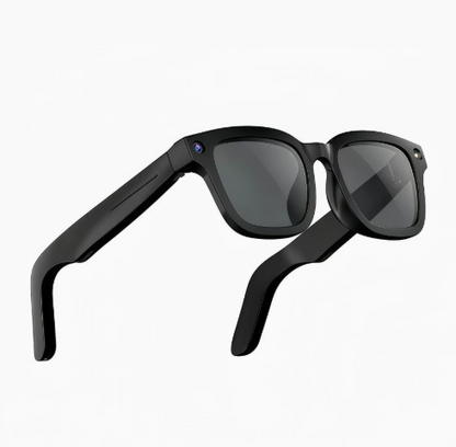 AI Camera Smart Glasses featuring sleek sunglasses design with built-in camera and smart features by BackupMyFilesNow.com