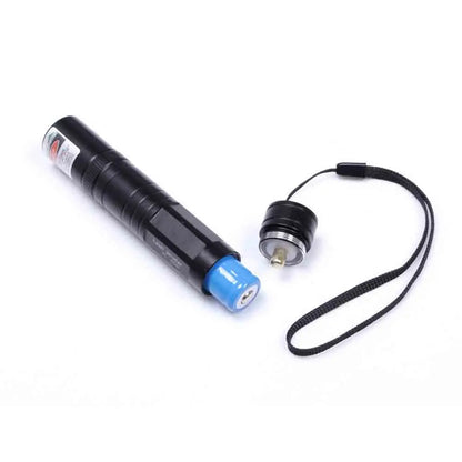 Green and red laser pointer pen for pets and teaching, automatic cat toy with laser focus, no batteries included.