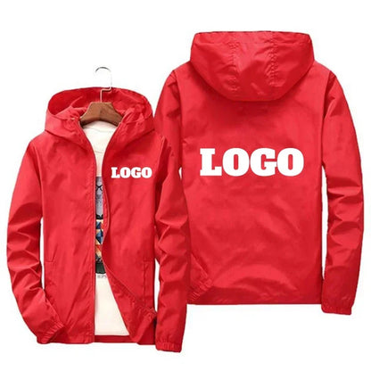 Men's black waterproof windbreaker jacket with customized autumn name, casual outdoor sportswear, plus size 7XL from BACKUPMYFILESNOW.COM®