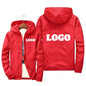 Men's black waterproof windbreaker jacket with customized autumn name, casual outdoor sportswear, plus size 7XL from BACKUPMYFILESNOW.COM®