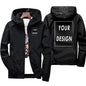 Black men's waterproof windbreaker jacket with customized orange autumn name print, casual outdoor sportswear, plus size 7XL.