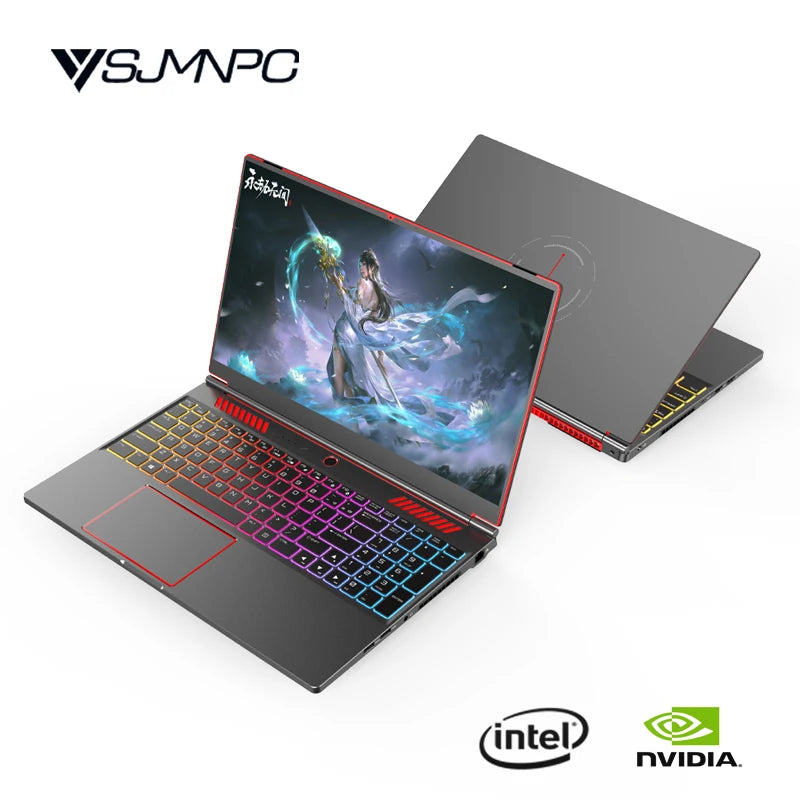 16.1-inch gaming laptop with RTX 4050 6G, Intel Core i9-13900H, 64GB RAM, 4TB SSD, Windows 11, WiFi, black design.