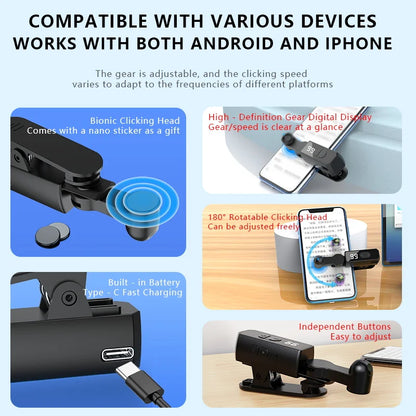 BackupMyFilesNow.com screen auto clicker for smartphones, video streaming, gaming, and live app interaction on a mobile device.