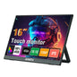 Anmite 16-inch portable monitor with HDR display, optional touch, suitable for Xbox, PS4, Switch, cell phones, and laptops.