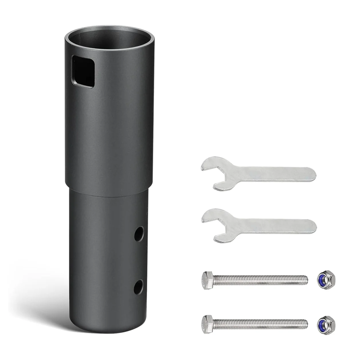 Aluminum alloy pole mount and pipe adapter kit for Starlink Dish V2 antenna on satellite mast, without U clamp, by BACKUPMYFILESNOW.COM®.