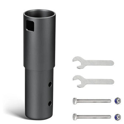 Aluminum alloy pole mount and pipe adapter kit for Starlink Dish V2 antenna on satellite mast, without U clamp, by BACKUPMYFILESNOW.COM®.