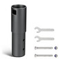 Aluminum alloy pole mount and pipe adapter kit for Starlink Dish V2 antenna on satellite mast, without U clamp, by BACKUPMYFILESNOW.COM®.