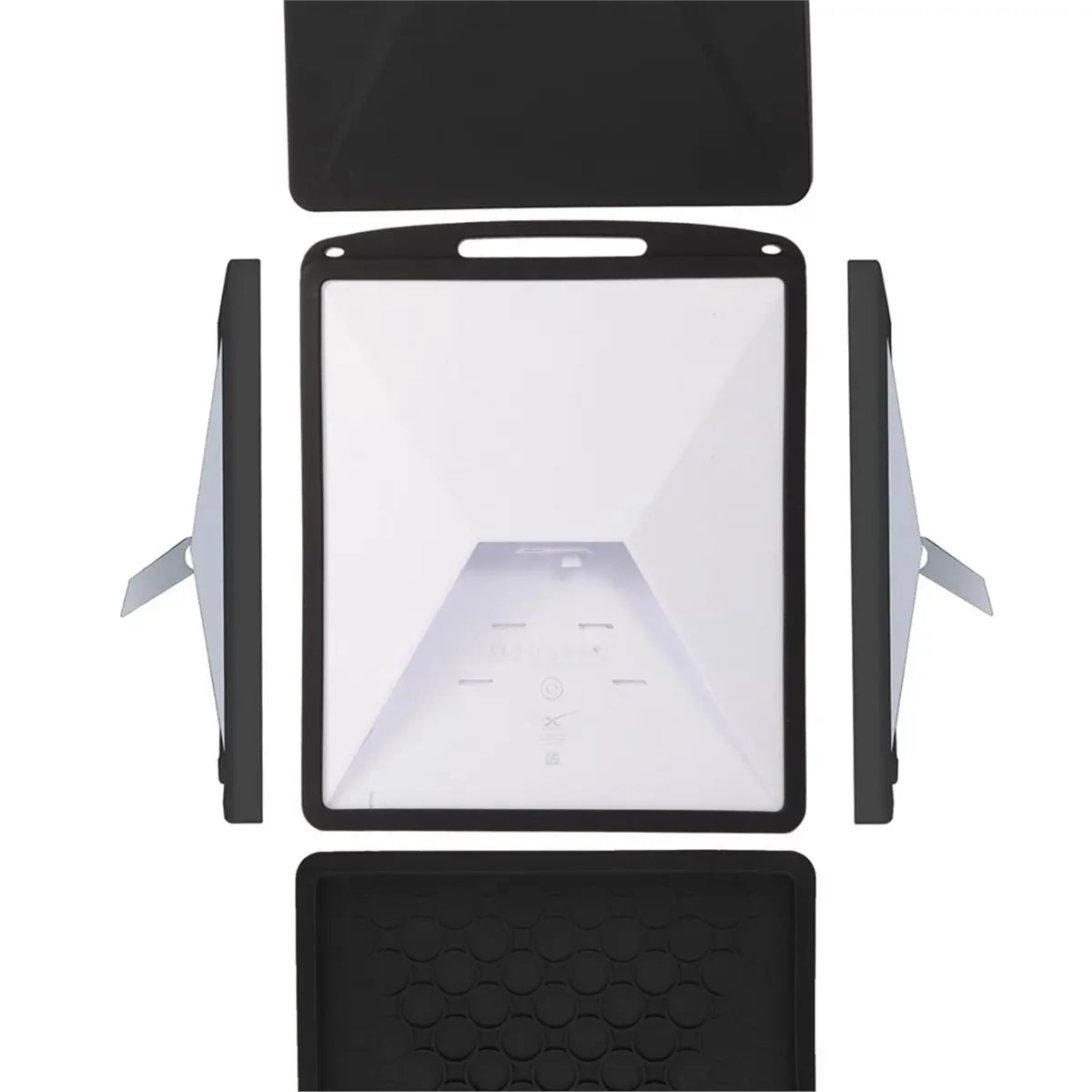 Black silicone protective cover case for Starlink Mini antenna, designed to safeguard accessories from BACKUPMYFILESNOW.COM®.