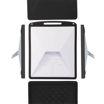 Black silicone protective cover case for Starlink Mini antenna, designed to safeguard accessories from BACKUPMYFILESNOW.COM®.