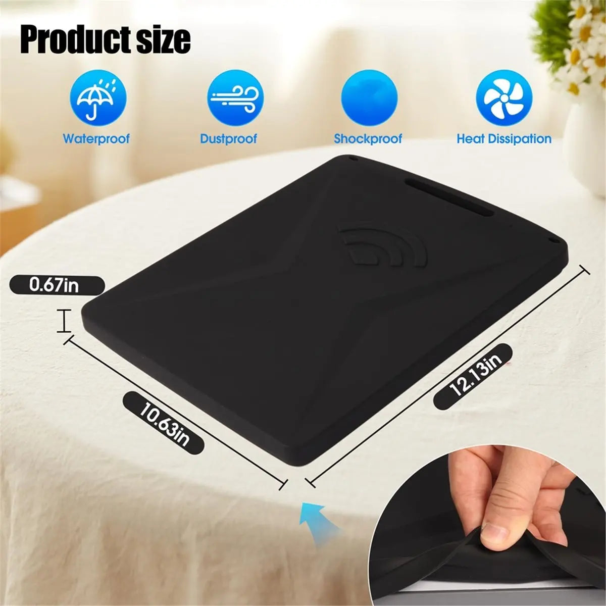 Black silicone protective cover case for Starlink Mini antenna, designed to safeguard Starlink Mini accessories.