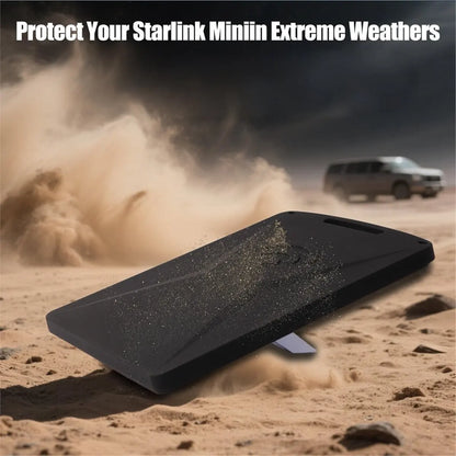 Black silicone protective cover for Starlink Mini antenna, designed to fit the Punctual case from BACKUPMYFILESNOW.COM®.