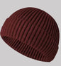Navy blue knitted beanie hat for men and women, warm wool fashion skull cap for autumn and winter.