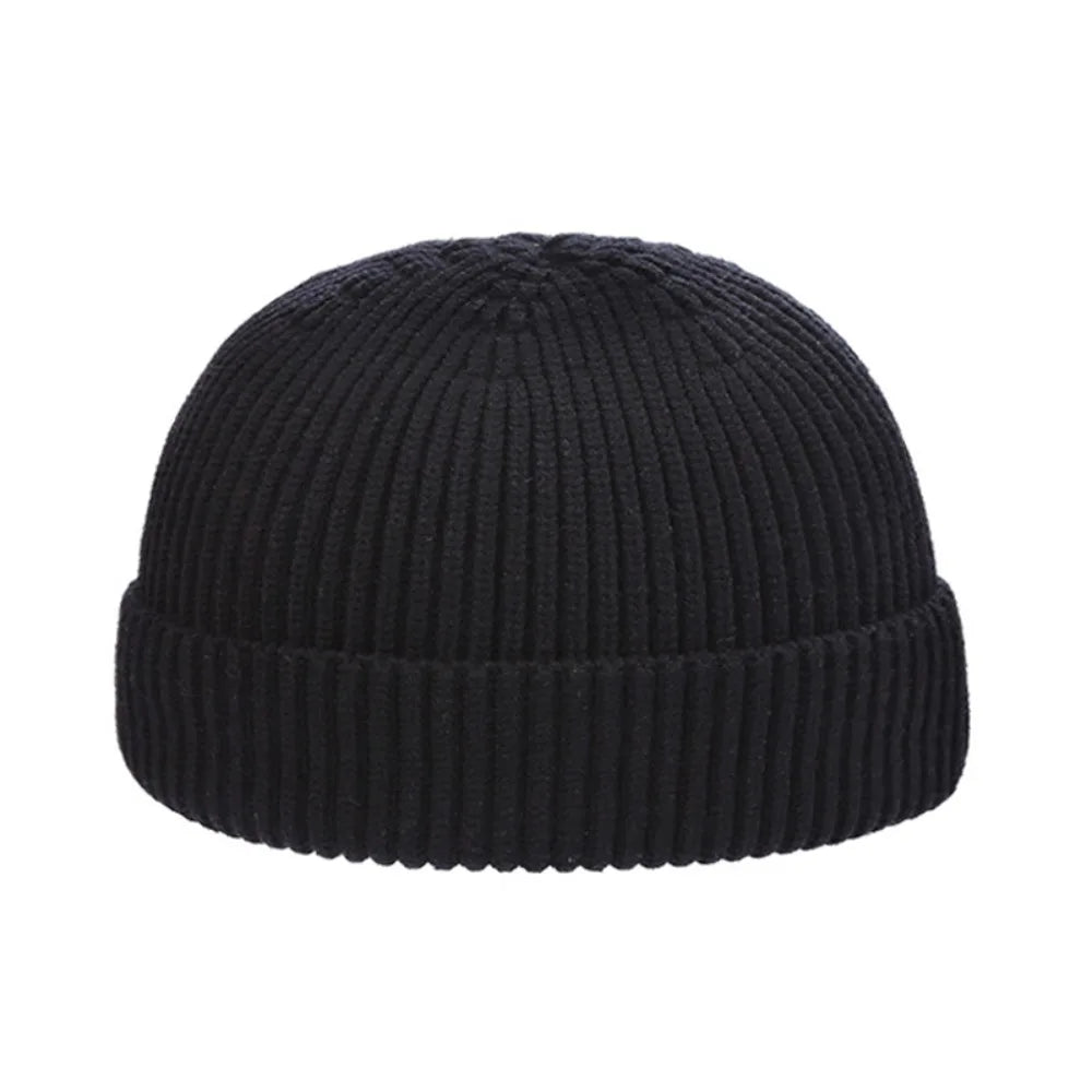 Grey winter warm beanie hat for women and men, knitted, elastic, casual unisex skullcap for autumn and winter.