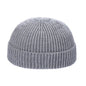 Grey unisex winter beanie hat, knitted skull cap for women and men, casual, elastic, solid color, suitable for autumn.