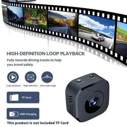 4K HD mini security camera with WiFi, 2-way audio, motion detection, infrared night vision, compact design for home security