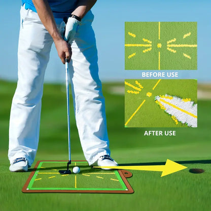 Golf swing and shot training mat by BackupMyFilesNow.com, featuring a textured surface for practice and improving golf skills.
