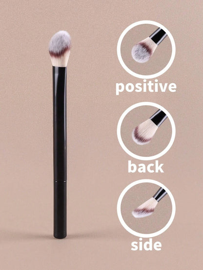 Pink eyeshadow makeup brush with soft bristles, flat and blending tips, ideal for eyelids and eyebrows, by BackupMyFilesNow.com