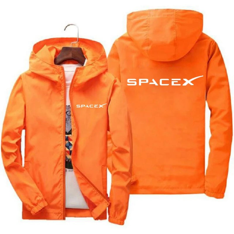 Men's SpaceX logo hoodie by BACKUPMYFILESNOW.COM®, casual spring/autumn zip-up jacket with protective racing style design.