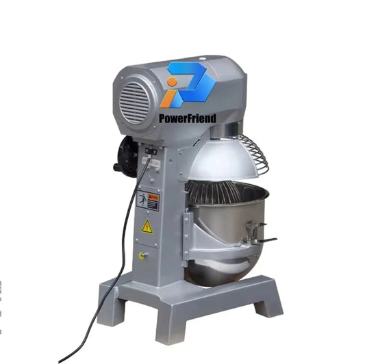 High-efficiency 340W spiral flour dough mixer for bakery use, showing the industrial mixer with stainless steel bowl and mixing arm.