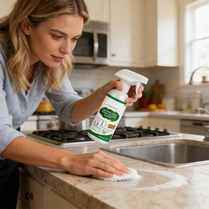 BackupMyFilesNow® Appliance Cleaner 120ml heavy-duty degreaser spray for kitchen appliances like oven, stove, microwave, sink, and countertops.