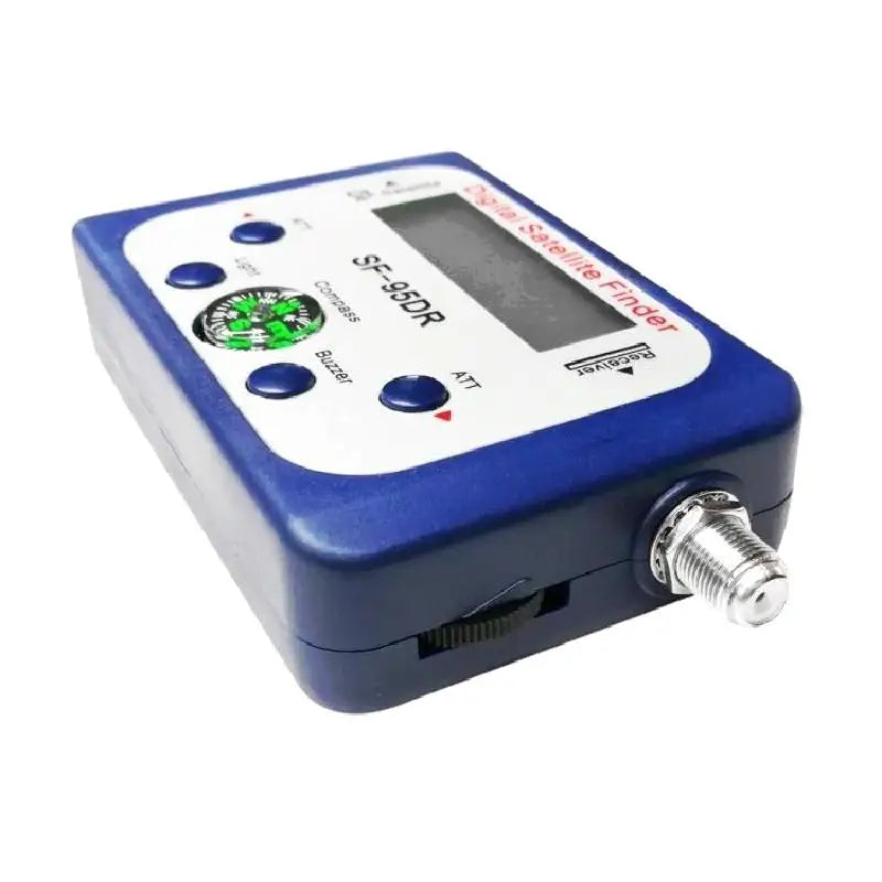 BackupMyFilesNow® SF-95DR Satellite Finder TV Signal Receiver with compass, digital DVB-S satellite receiver for accurate satellite alignment.