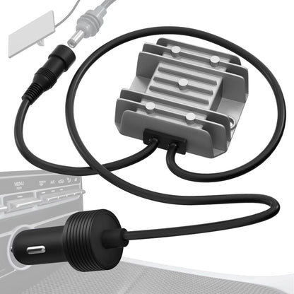 Starlink Mini 12V Boost Converter by BACKUPMYFILESNOW.COM® showing the compact DC converter kit with male plug for 12V/24V to 30V power boost