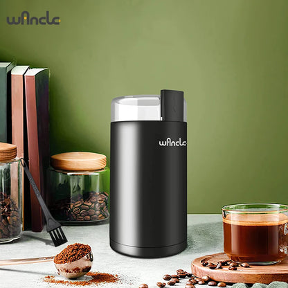 Black BackupMyFilesNow 200W high-power coffee grinder for household use, multifunctional kitchen appliance with US charger.