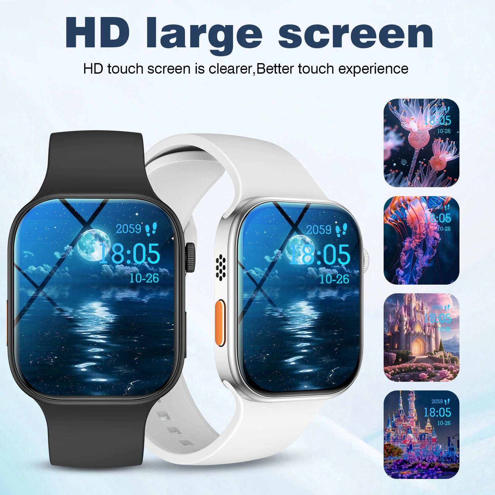 BackupMyFilesNow.com black smart watch with 2.02-inch HD display, wireless calling, fitness tracking, notifications, and music control