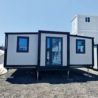 Modular container house by BACKUPMYFILESNOW.COM®, a foldable prefab tiny home suitable for resort camping, available in 20ft and 40ft sizes.