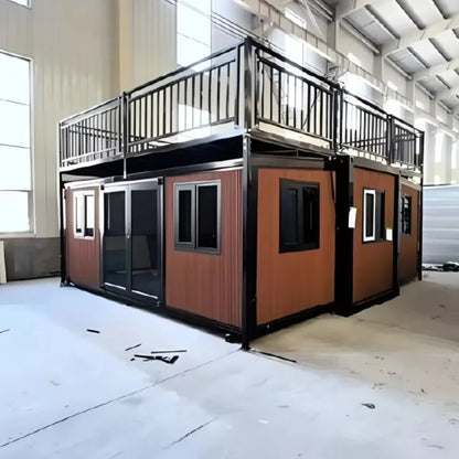 Modular container house by BACKUPMYFILESNOW.COM® showing a 20ft foldable tiny home with modern design for resort camping.