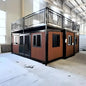 Modular container house by BACKUPMYFILESNOW.COM® showing a 20ft foldable tiny home with modern design for resort camping.
