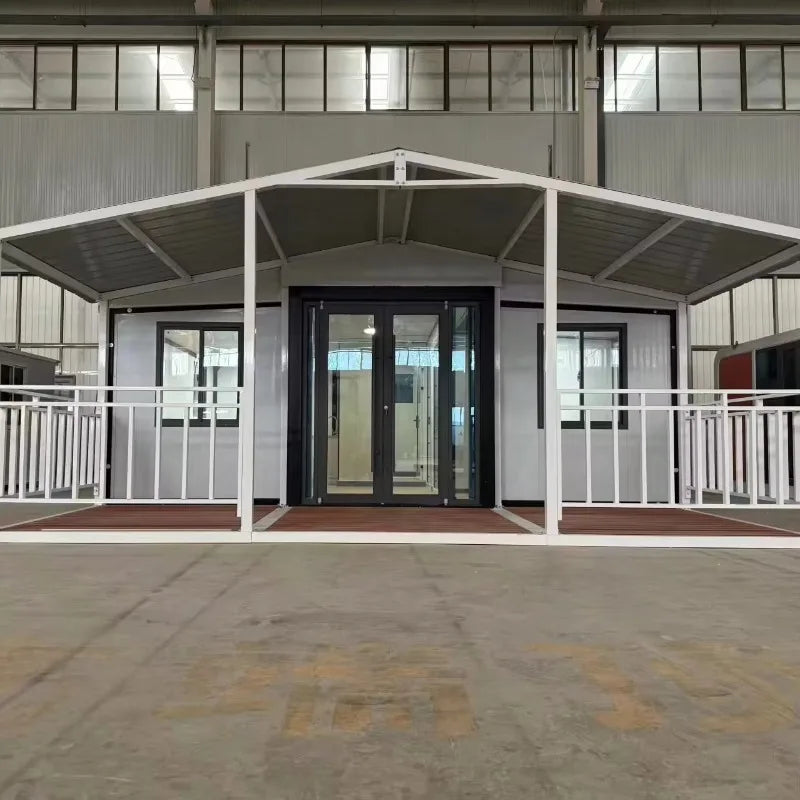 Modular container house by BACKUPMYFILESNOW.COM®, 20ft or 40ft expandable prefab tiny home for resort camping and outdoor living.