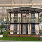 Modular container house by BACKUPMYFILESNOW.COM® showing a 20ft expandable prefabricated tiny home with resort camping setup.