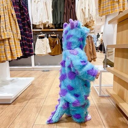 Cute animal-themed baby jumpsuit with hood and zipper, designed for comfort and adorable style.