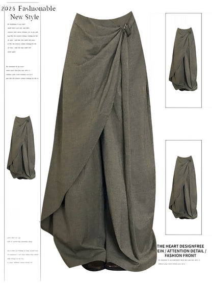 Women’s Y2K urban baggy streetwear pants with wide-leg, vintage Harajuku style, oversized trousers for autumn 2025.