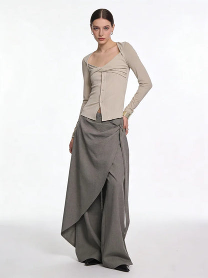 Women’s baggy Y2K urban streetwear pants featuring wide-leg, vintage 90s style, oversized Harajuku-inspired trousers for autumn.
